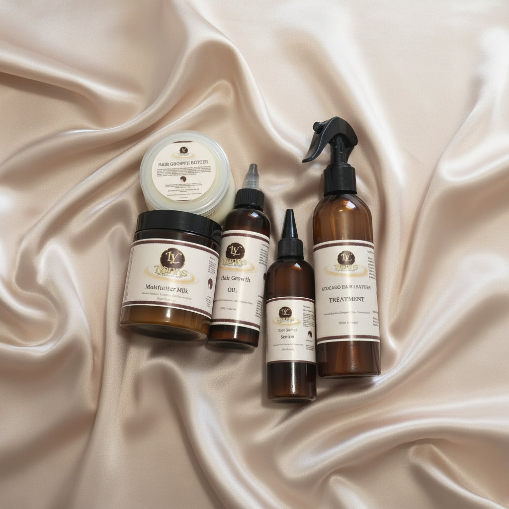 Lyannessence Royal Hair Growth Kit moisturizer milk, hair growth butter, growth oil, serum and avocado leave-in treatment